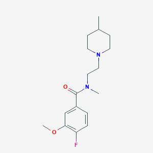 molecular formula C17H25FN2O2 B4528752 4-fluoro-3-methoxy-N-methyl-N-[2-(4-methyl-1-piperidinyl)ethyl]benzamide trifluoroacetate 