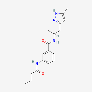 3-(butyrylamino)-N-[1-methyl-2-(3-methyl-1H-pyrazol-5-yl)ethyl]benzamide