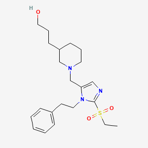 molecular formula C22H33N3O3S B4528782 3-(1-{[2-(ethylsulfonyl)-1-(2-phenylethyl)-1H-imidazol-5-yl]methyl}-3-piperidinyl)-1-propanol 