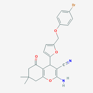 2-AMINO-4-{5-[(4-BROMOPHENOXY)METHYL]-2-FURYL}-7,7-DIMETHYL-5-OXO-5,6,7,8-TETRAHYDRO-4H-CHROMEN-3-YL CYANIDE