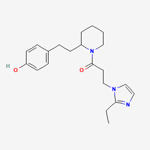 4-(2-{1-[3-(2-ethyl-1H-imidazol-1-yl)propanoyl]piperidin-2-yl}ethyl)phenol