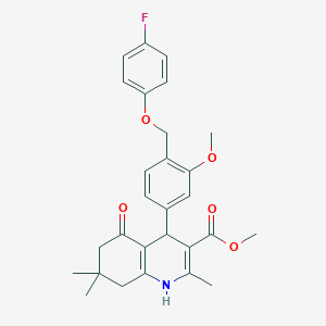 Methyl 4-{4-[(4-fluorophenoxy)methyl]-3-methoxyphenyl}-2,7,7-trimethyl-5-oxo-1,4,5,6,7,8-hexahydro-3-quinolinecarboxylate