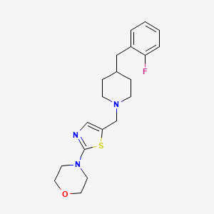 molecular formula C20H26FN3OS B4528822 4-(5-{[4-(2-fluorobenzyl)-1-piperidinyl]methyl}-1,3-thiazol-2-yl)morpholine bis(trifluoroacetate) 