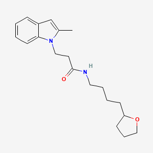 3-(2-methyl-1H-indol-1-yl)-N-[4-(tetrahydrofuran-2-yl)butyl]propanamide