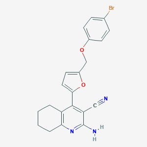 2-Amino-4-[5-[(4-bromophenoxy)methyl]furan-2-yl]-5,6,7,8-tetrahydroquinoline-3-carbonitrile