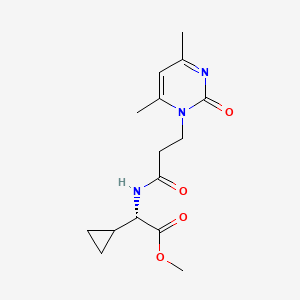 methyl (2S)-cyclopropyl{[3-(4,6-dimethyl-2-oxopyrimidin-1(2H)-yl)propanoyl]amino}acetate