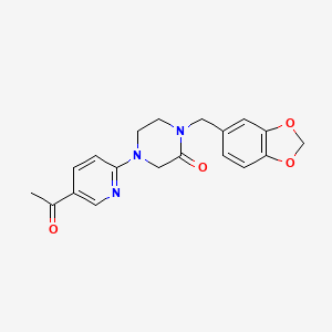 4-(5-acetyl-2-pyridinyl)-1-(1,3-benzodioxol-5-ylmethyl)-2-piperazinone