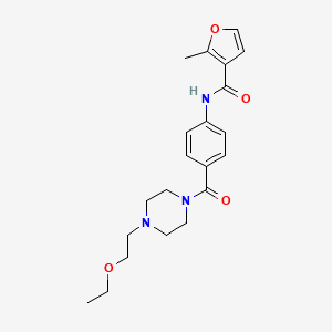 molecular formula C21H27N3O4 B4528925 N-(4-{[4-(2-ethoxyethyl)piperazin-1-yl]carbonyl}phenyl)-2-methyl-3-furamide 