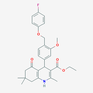 Ethyl 4-{4-[(4-fluorophenoxy)methyl]-3-methoxyphenyl}-2,7,7-trimethyl-5-oxo-1,4,5,6,7,8-hexahydro-3-quinolinecarboxylate