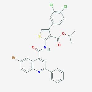 Isopropyl 2-{[(6-bromo-2-phenyl-4-quinolinyl)carbonyl]amino}-4-(3,4-dichlorophenyl)-3-thiophenecarboxylate
