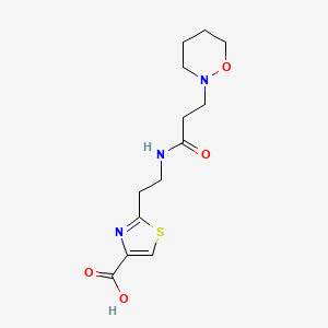 molecular formula C13H19N3O4S B4528962 2-(2-{[3-(1,2-oxazinan-2-yl)propanoyl]amino}ethyl)-1,3-thiazole-4-carboxylic acid 