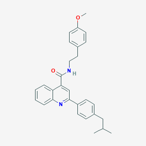 molecular formula C29H30N2O2 B452898 N-[2-(4-methoxyphenyl)ethyl]-2-[4-(2-methylpropyl)phenyl]quinoline-4-carboxamide 
