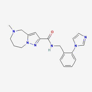 molecular formula C19H22N6O B4528990 N-[2-(1H-imidazol-1-yl)benzyl]-5-methyl-5,6,7,8-tetrahydro-4H-pyrazolo[1,5-a][1,4]diazepine-2-carboxamide 