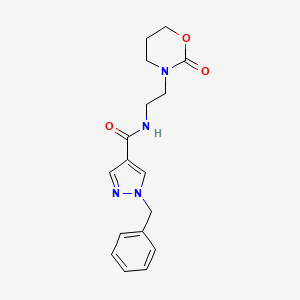 1-benzyl-N-[2-(2-oxo-1,3-oxazinan-3-yl)ethyl]-1H-pyrazole-4-carboxamide