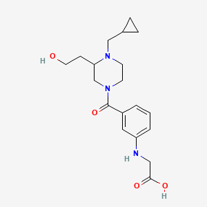 [(3-{[4-(cyclopropylmethyl)-3-(2-hydroxyethyl)piperazin-1-yl]carbonyl}phenyl)amino]acetic acid