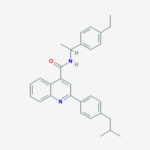 molecular formula C30H32N2O B452902 N-[1-(4-ethylphenyl)ethyl]-2-[4-(2-methylpropyl)phenyl]quinoline-4-carboxamide 