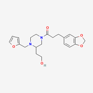 2-[4-[3-(1,3-benzodioxol-5-yl)propanoyl]-1-(2-furylmethyl)piperazin-2-yl]ethanol