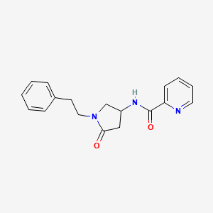 molecular formula C18H19N3O2 B4529080 N-[5-oxo-1-(2-phenylethyl)-3-pyrrolidinyl]-2-pyridinecarboxamide 