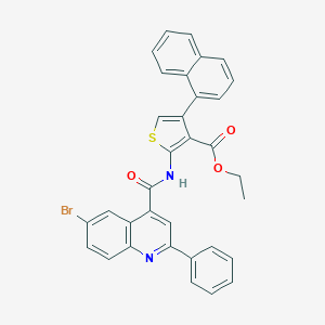 molecular formula C33H23BrN2O3S B452910 Ethyl 2-{[(6-bromo-2-phenyl-4-quinolinyl)carbonyl]amino}-4-(1-naphthyl)-3-thiophenecarboxylate 