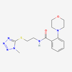 molecular formula C15H20N6O2S B4529108 N-{2-[(1-methyl-1H-tetrazol-5-yl)thio]ethyl}-2-morpholin-4-ylbenzamide 