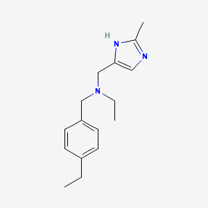 molecular formula C16H23N3 B4529116 N-(4-ethylbenzyl)-N-[(2-methyl-1H-imidazol-4-yl)methyl]ethanamine 