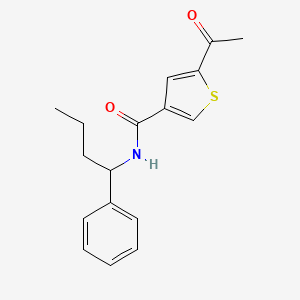 molecular formula C17H19NO2S B4529119 5-acetyl-N-(1-phenylbutyl)-3-thiophenecarboxamide 