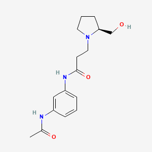 N-[3-(acetylamino)phenyl]-3-[(2S)-2-(hydroxymethyl)pyrrolidin-1-yl]propanamide