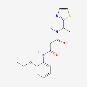 molecular formula C17H21N3O3S B4529141 N'-(2-ethoxyphenyl)-N-methyl-N-[1-(1,3-thiazol-2-yl)ethyl]malonamide 