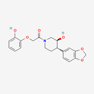 (3S*,4S*)-4-(1,3-benzodioxol-5-yl)-1-[(2-hydroxyphenoxy)acetyl]piperidin-3-ol