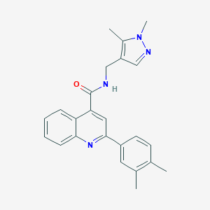 molecular formula C24H24N4O B452915 2-(3,4-dimethylphenyl)-N-[(1,5-dimethyl-1H-pyrazol-4-yl)methyl]-4-quinolinecarboxamide 