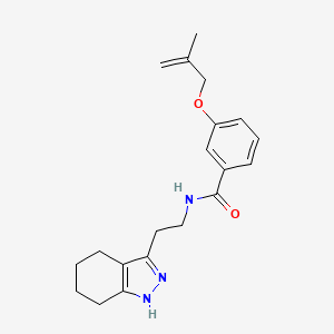 molecular formula C20H25N3O2 B4529158 3-[(2-methylprop-2-en-1-yl)oxy]-N-[2-(4,5,6,7-tetrahydro-2H-indazol-3-yl)ethyl]benzamide 