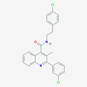 molecular formula C25H20Cl2N2O B452916 2-(3-chlorophenyl)-N-[2-(4-chlorophenyl)ethyl]-3-methylquinoline-4-carboxamide 