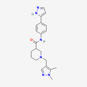 1-[(1,5-dimethyl-1H-pyrazol-4-yl)methyl]-N-[4-(1H-pyrazol-5-yl)phenyl]-3-piperidinecarboxamide