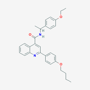 molecular formula C30H32N2O3 B452917 2-(4-butoxyphenyl)-N-[1-(4-ethoxyphenyl)ethyl]quinoline-4-carboxamide 