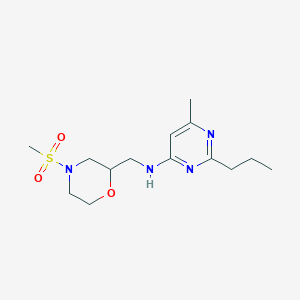 molecular formula C14H24N4O3S B4529198 6-methyl-N-{[4-(methylsulfonyl)morpholin-2-yl]methyl}-2-propylpyrimidin-4-amine 