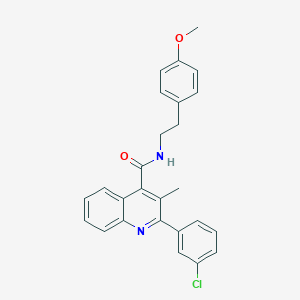 molecular formula C26H23ClN2O2 B452920 2-(3-chlorophenyl)-N-[2-(4-methoxyphenyl)ethyl]-3-methylquinoline-4-carboxamide 