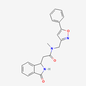 molecular formula C21H19N3O3 B4529212 N-methyl-2-(3-oxo-2,3-dihydro-1H-isoindol-1-yl)-N-[(5-phenylisoxazol-3-yl)methyl]acetamide 