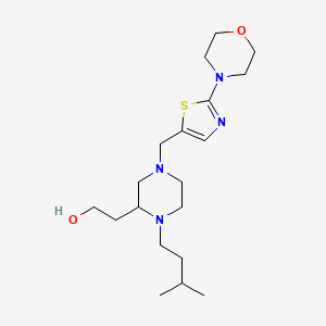 2-(1-(3-methylbutyl)-4-{[2-(4-morpholinyl)-1,3-thiazol-5-yl]methyl}-2-piperazinyl)ethanol