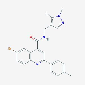 molecular formula C23H21BrN4O B452925 6-bromo-N-[(1,5-dimethyl-1H-pyrazol-4-yl)methyl]-2-(4-methylphenyl)-4-quinolinecarboxamide 