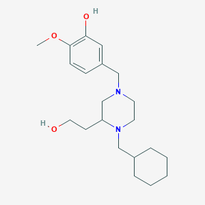 5-{[4-(cyclohexylmethyl)-3-(2-hydroxyethyl)-1-piperazinyl]methyl}-2-methoxyphenol