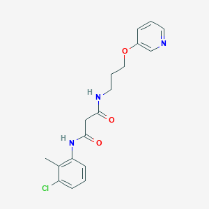 molecular formula C18H20ClN3O3 B4529285 N-(3-chloro-2-methylphenyl)-N'-[3-(pyridin-3-yloxy)propyl]malonamide 