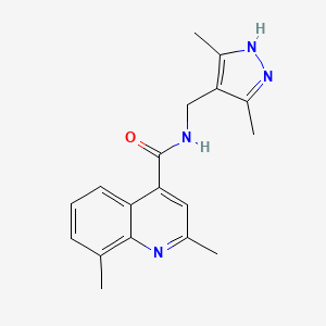 N-[(3,5-dimethyl-1H-pyrazol-4-yl)methyl]-2,8-dimethylquinoline-4-carboxamide