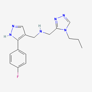 molecular formula C16H19FN6 B4529297 1-[3-(4-fluorophenyl)-1H-pyrazol-4-yl]-N-[(4-propyl-4H-1,2,4-triazol-3-yl)methyl]methanamine 