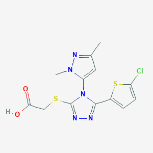 {[5-(5-chloro-2-thienyl)-4-(1,3-dimethyl-1H-pyrazol-5-yl)-4H-1,2,4-triazol-3-yl]thio}acetic acid