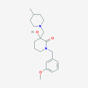 molecular formula C20H30N2O3 B4529322 3-hydroxy-1-(3-methoxybenzyl)-3-[(4-methyl-1-piperidinyl)methyl]-2-piperidinone 