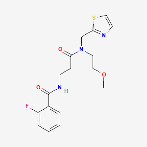 2-fluoro-N-{3-[(2-methoxyethyl)(1,3-thiazol-2-ylmethyl)amino]-3-oxopropyl}benzamide