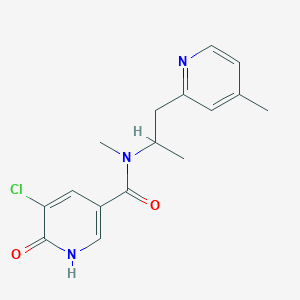 molecular formula C16H18ClN3O2 B4529334 5-chloro-N-methyl-N-[1-methyl-2-(4-methylpyridin-2-yl)ethyl]-6-oxo-1,6-dihydropyridine-3-carboxamide 