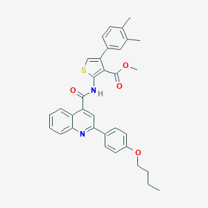 Methyl 2-({[2-(4-butoxyphenyl)-4-quinolinyl]carbonyl}amino)-4-(3,4-dimethylphenyl)-3-thiophenecarboxylate