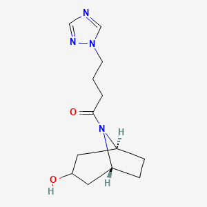 molecular formula C13H20N4O2 B4529347 (1R*,5S*)-8-[4-(1H-1,2,4-triazol-1-yl)butanoyl]-8-azabicyclo[3.2.1]octan-3-ol 