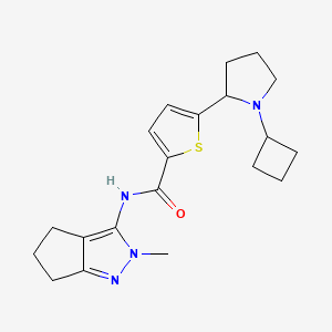 molecular formula C20H26N4OS B4529350 5-(1-cyclobutyl-2-pyrrolidinyl)-N-(2-methyl-2,4,5,6-tetrahydrocyclopenta[c]pyrazol-3-yl)-2-thiophenecarboxamide 